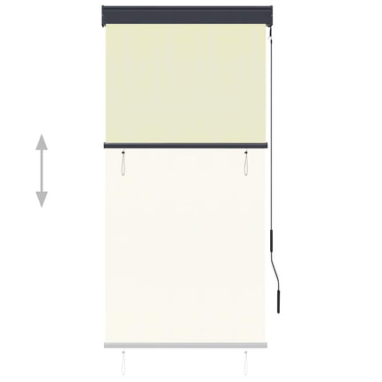 Rullgardin utomhus 80x250 cm gräddvit