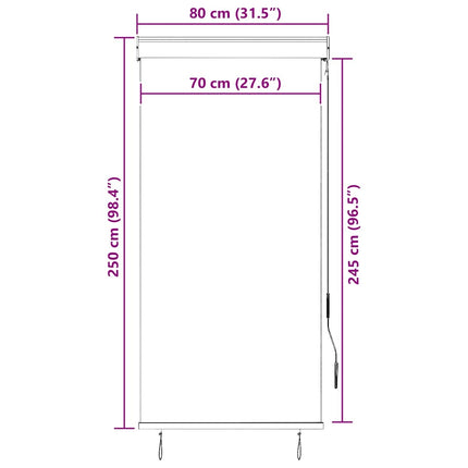 Rullgardin utomhus 80x250 cm gräddvit