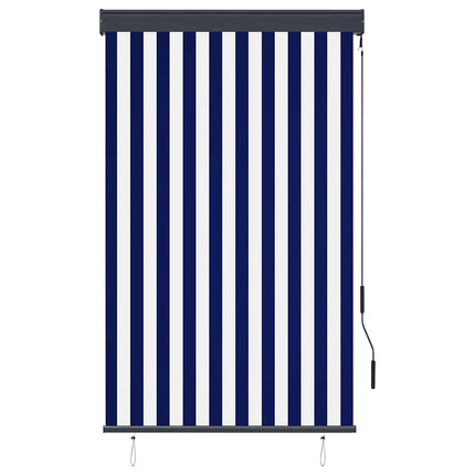 Rullgardin utomhus 100x250 cm blå och vit