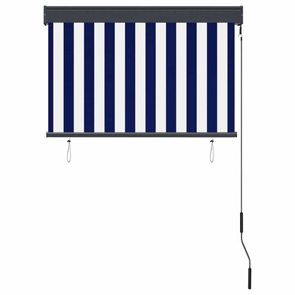 Rullgardin utomhus 100x250 cm blå och vit