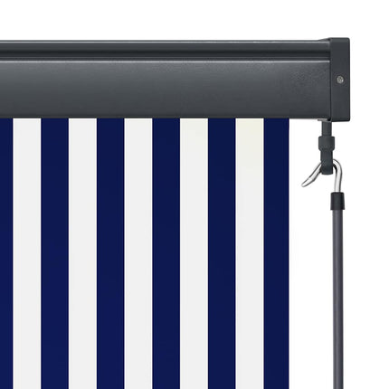 Rullgardin utomhus 100x250 cm blå och vit
