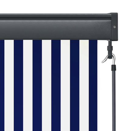 Rullgardin utomhus 120x250 cm blå och vit