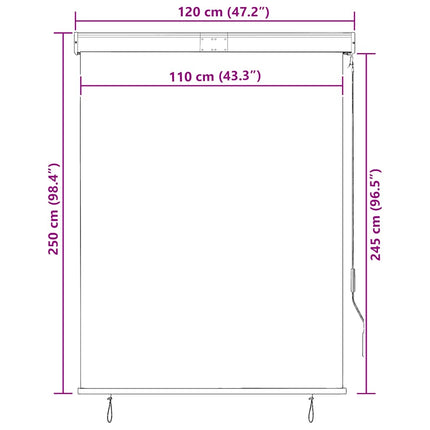 Rullgardin utomhus 120x250 cm antracit