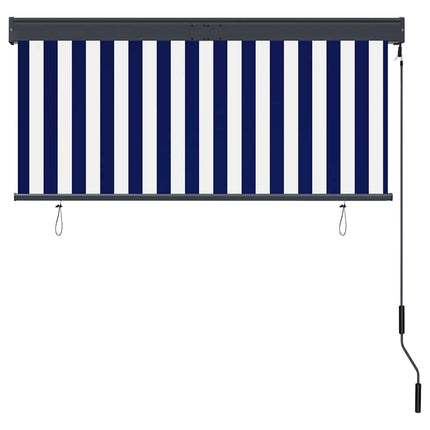 Rullgardin utomhus 140x250 cm blå och vit