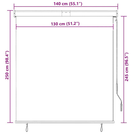Rullgardin utomhus 140x250 cm orange och brun