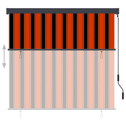 Rullgardin utomhus 160x250 cm orange och brun