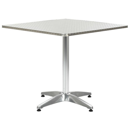 Trädgårdsbord silver 80x80x70 cm aluminium
