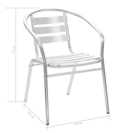 Matgrupp för trädgården 5 delar aluminium silver