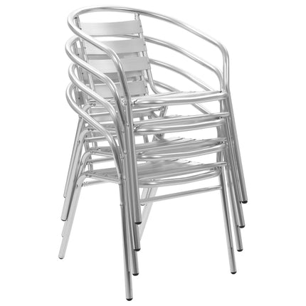 Matgrupp för trädgården 5 delar aluminium silver