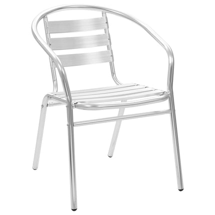 Matgrupp för trädgården 5 delar aluminium silver