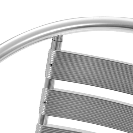 Matgrupp för trädgården 5 delar aluminium silver