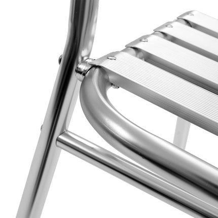 Matgrupp för trädgården 5 delar aluminium silver