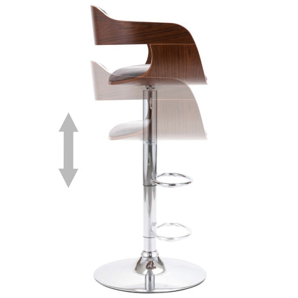 Barstol plywood och grått tyg