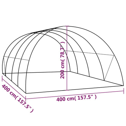 Växthus 16 m² 4x4x2 m