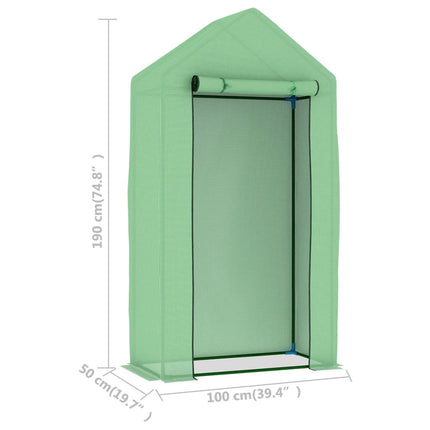 Växthus med stålram 0,5 m² 1x0,5x1,9 m