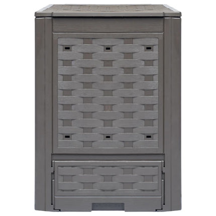 Trädgårdskompost 2 st brun 60x60x83 cm 600 L plastrotting