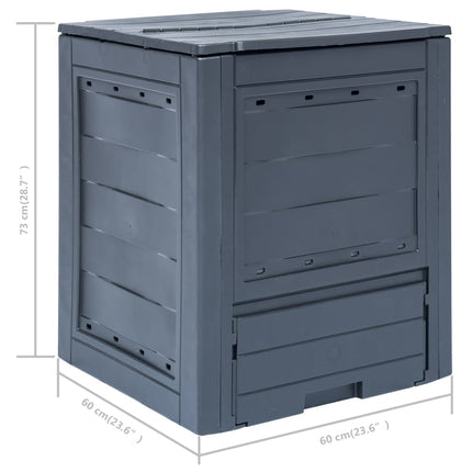 Trädgårdskompost 2 st grå 60x60x73 cm 520 L