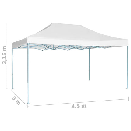 Hopfällbart partytält 3x4,5 m vit