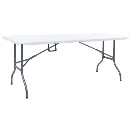Hopfällbart trädgårdsbord vit 180x72x72 cm HDPE