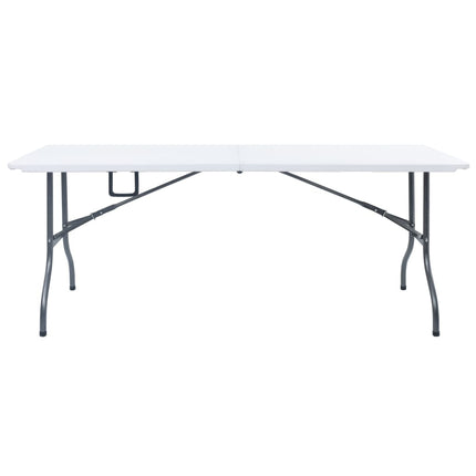 Hopfällbart trädgårdsbord vit 180x72x72 cm HDPE