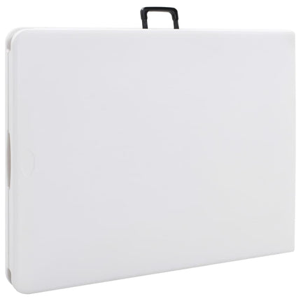 Hopfällbart trädgårdsbord vit 180x72x72 cm HDPE