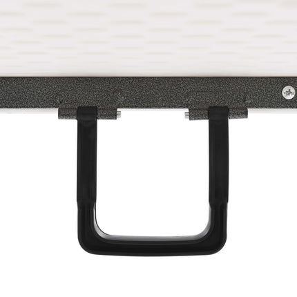 Hopfällbart trädgårdsbord vit 180x72x72 cm HDPE