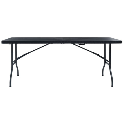 Hopfällbart trädgårdsbord svart 180x75x72 cm HDPE konstrotting