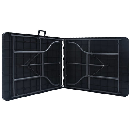 Hopfällbart trädgårdsbord svart 180x75x72 cm HDPE konstrotting