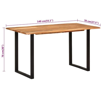 Matbord 140x70x76 cm massivt akaciaträ