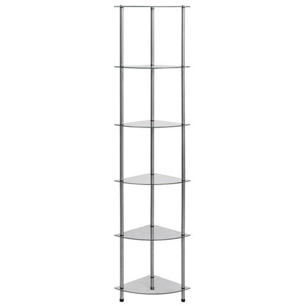 Hylla 6 hyllplan transparent 30x30x160 cm härdat glas