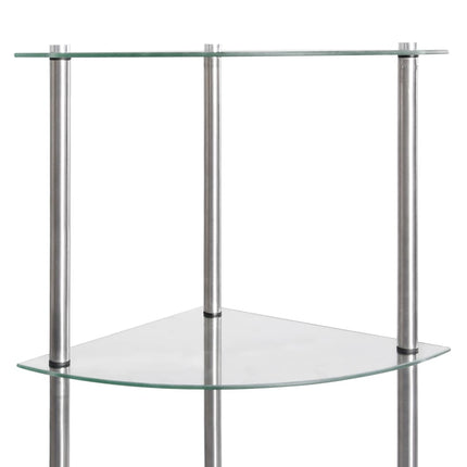 Hylla 6 hyllplan transparent 30x30x160 cm härdat glas