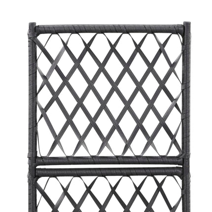 Spaljé med 1 kruka upphöjd 30x30x107 cm konstrotting svart