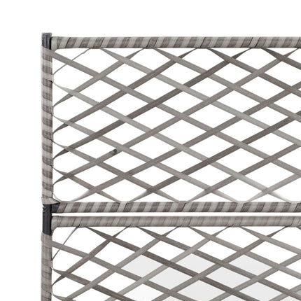 Spaljé med 3 krukor upphöjd 83x30x130 cm konstrotting grå