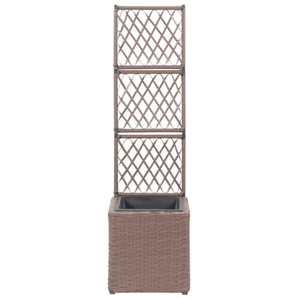 Spaljé med 1 kruka upphöjd 30x30x107 cm konstrotting brun