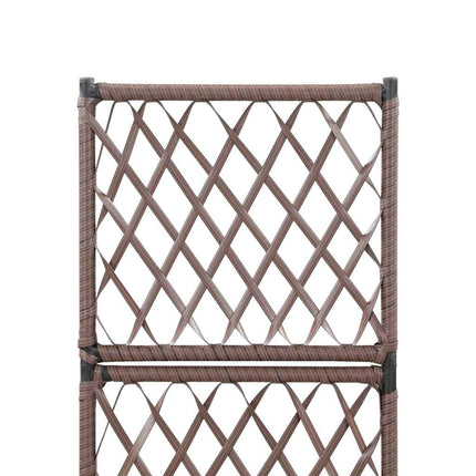 Spaljé med 1 kruka upphöjd 30x30x107 cm konstrotting brun
