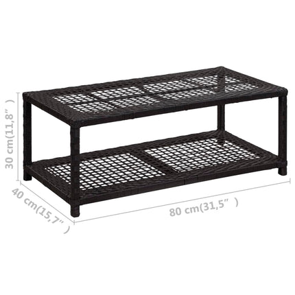 Skobänk svart 80x40x30 cm konstrotting