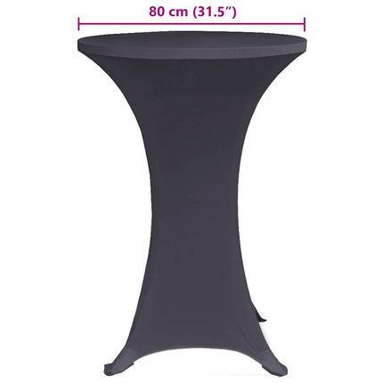 Bordsöverdrag 4 st 80 cm stretch antracit