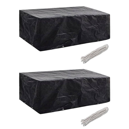 Överdrag för trädgårdsmöbler 2 st 8 öljetter 200x160x70 cm