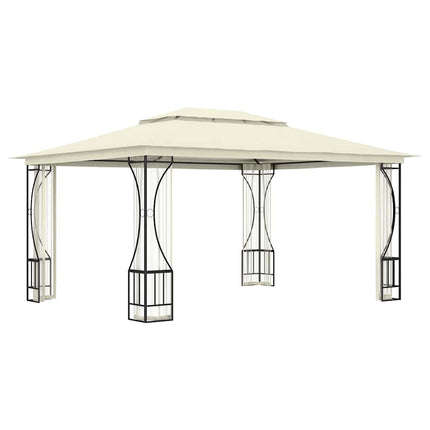 Paviljong med nät 300x400x265 cm gräddvit