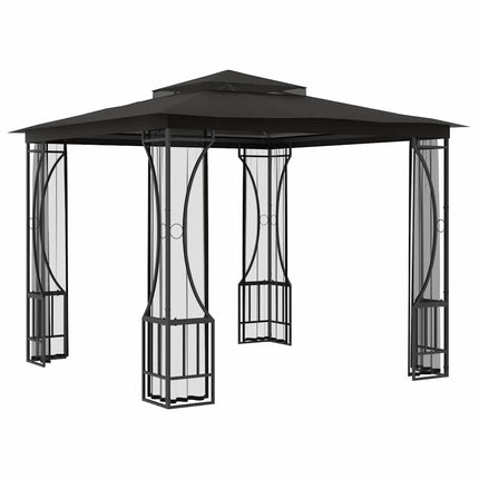 Paviljong med nät 300x300x265 cm antracit