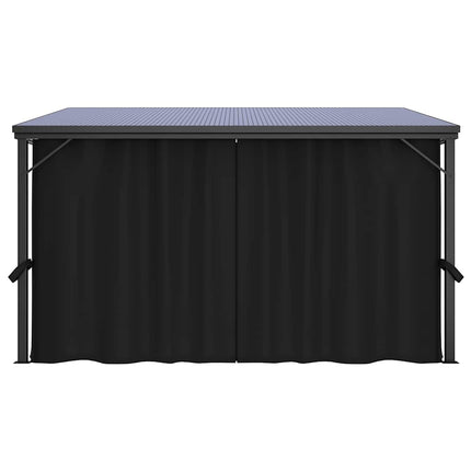 Paviljong med gardiner 405x294x244 cm antracit