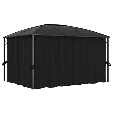 Paviljong med draperi 400x300x265 cm antracit