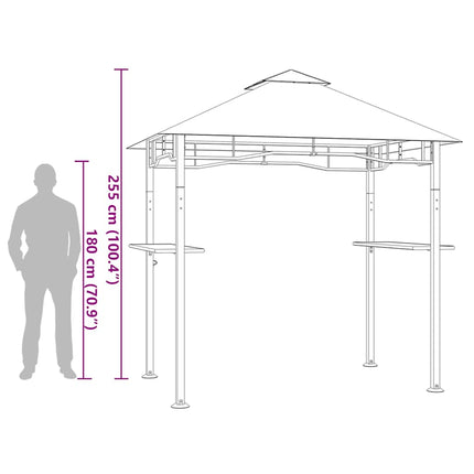 Grilltält 240x150x255 cm antracit stål