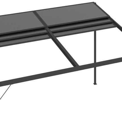 Paviljong med tak antracit 4x3x2,5 m aluminium och stål