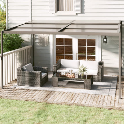 Paviljong med tak antracit 4x3x2,5 m aluminium och stål
