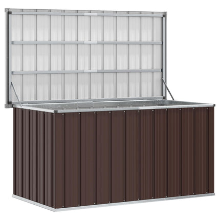 Förvaringslåda för trädgården brun 129x67x65 cm