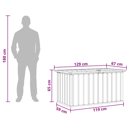 Förvaringslåda för trädgården brun 129x67x65 cm
