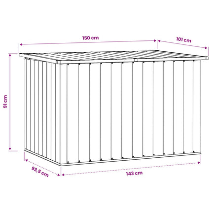 Dynbox grön 150x101x91 cm