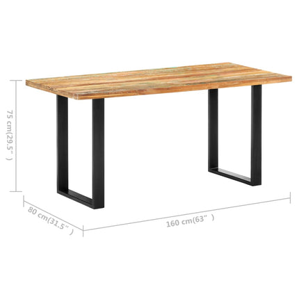 Matbord 160x80x75 cm massivt återvunnet trä