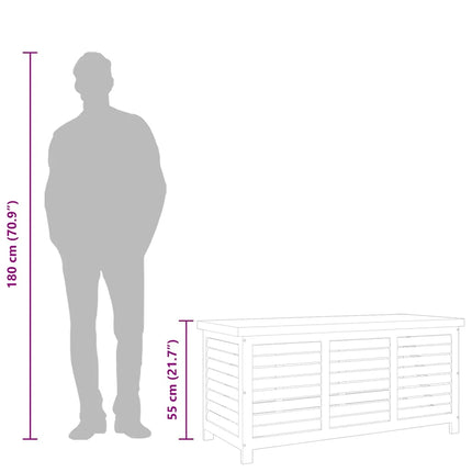 Dynbox 117x50x55 cm massivt eukalyptusträ